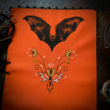 Vampire Bat altar cloth runner in Bright Pumpkin, one-of-a-kind