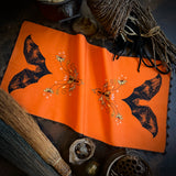 Vampire Bat altar cloth runner in Bright Pumpkin, one-of-a-kind
