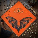 Vampire Bat altar cloth in Bright Pumpkin, limited edition