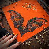 Vampire Bat altar cloth in Bright Pumpkin, limited edition