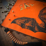 Vampire Bat altar cloth in Bright Pumpkin, limited edition