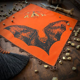 Vampire Bat altar cloth in Bright Pumpkin, limited edition
