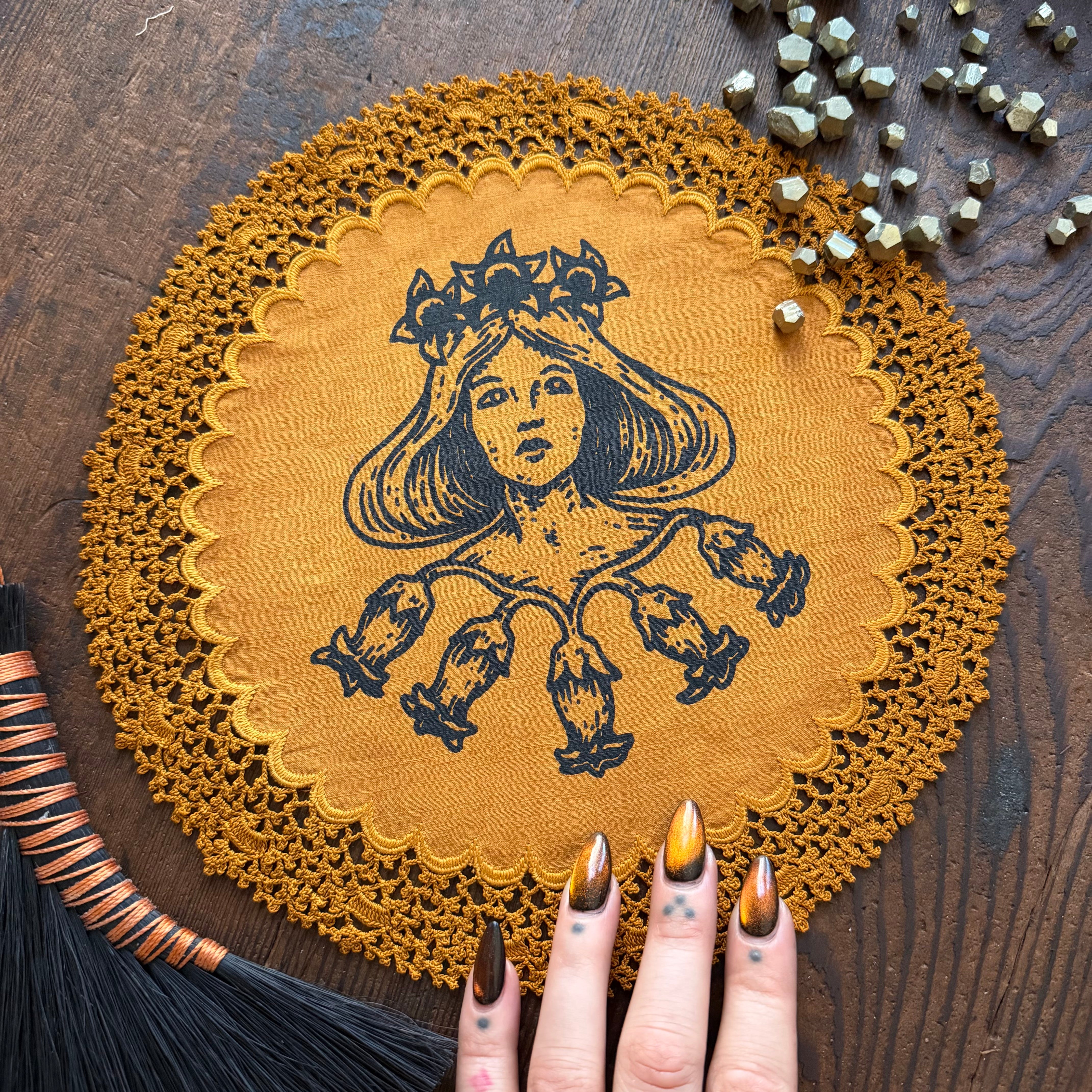 Lady Belladonna altar cloth in Goldenrod, limited edition