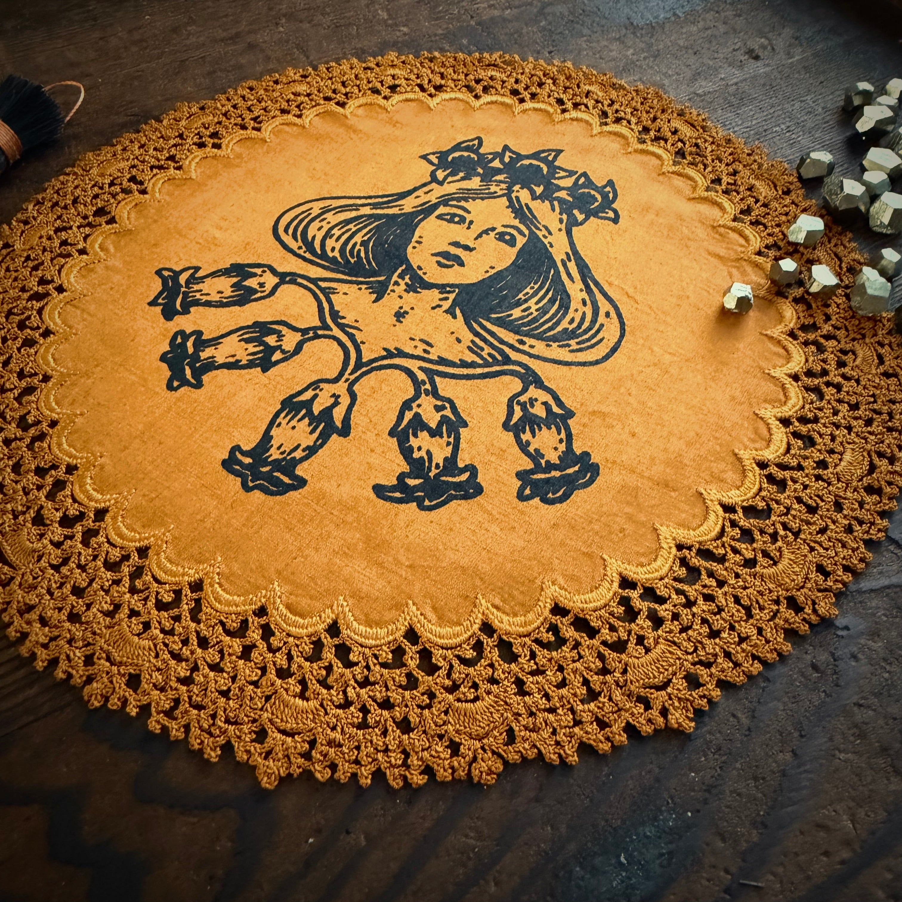 Lady Belladonna altar cloth in Goldenrod, limited edition