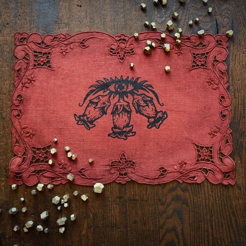 Belladonna altar cloth in Crimson Leaves, one-of-a-kind