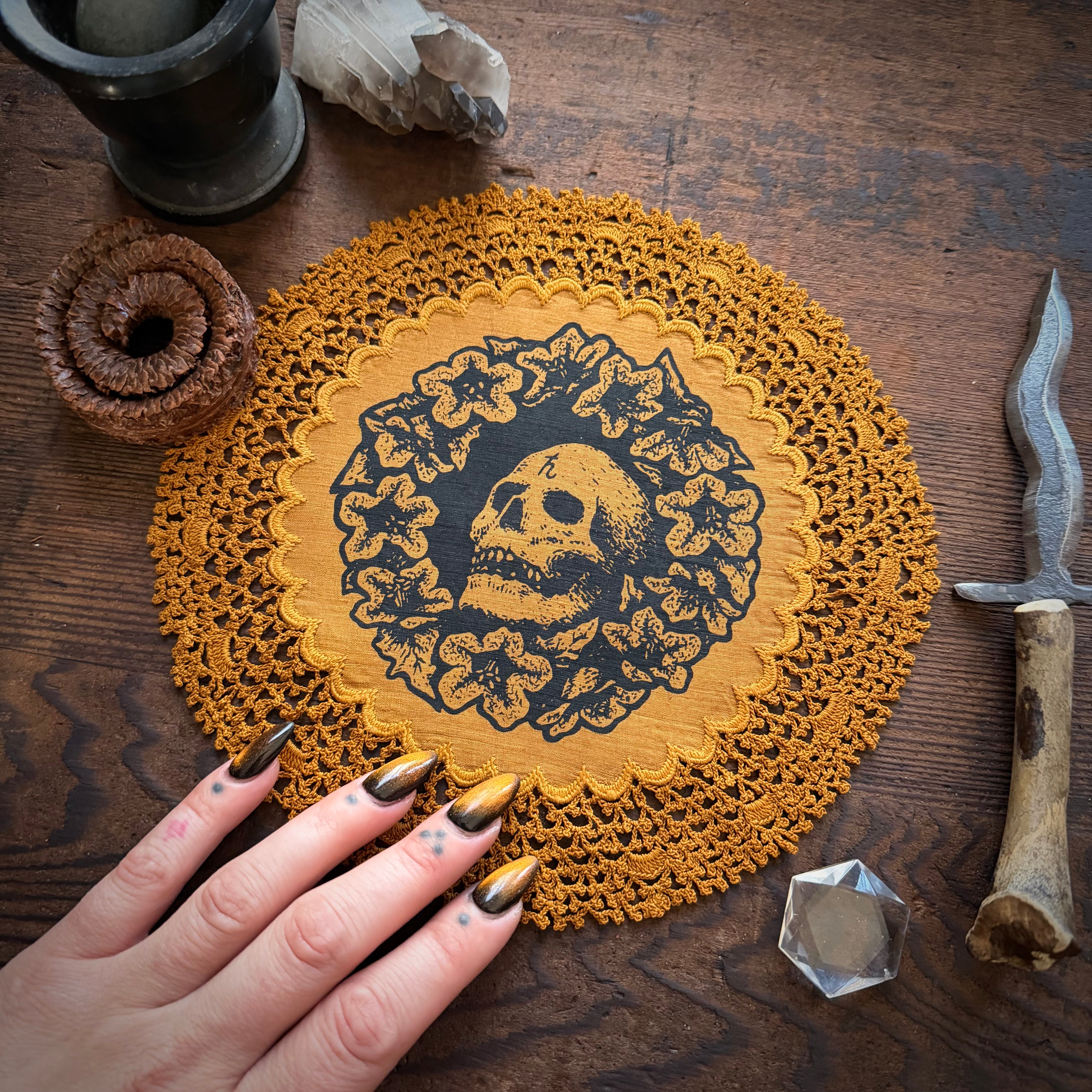 Henbane altar cloth in Goldenrod, limited edition