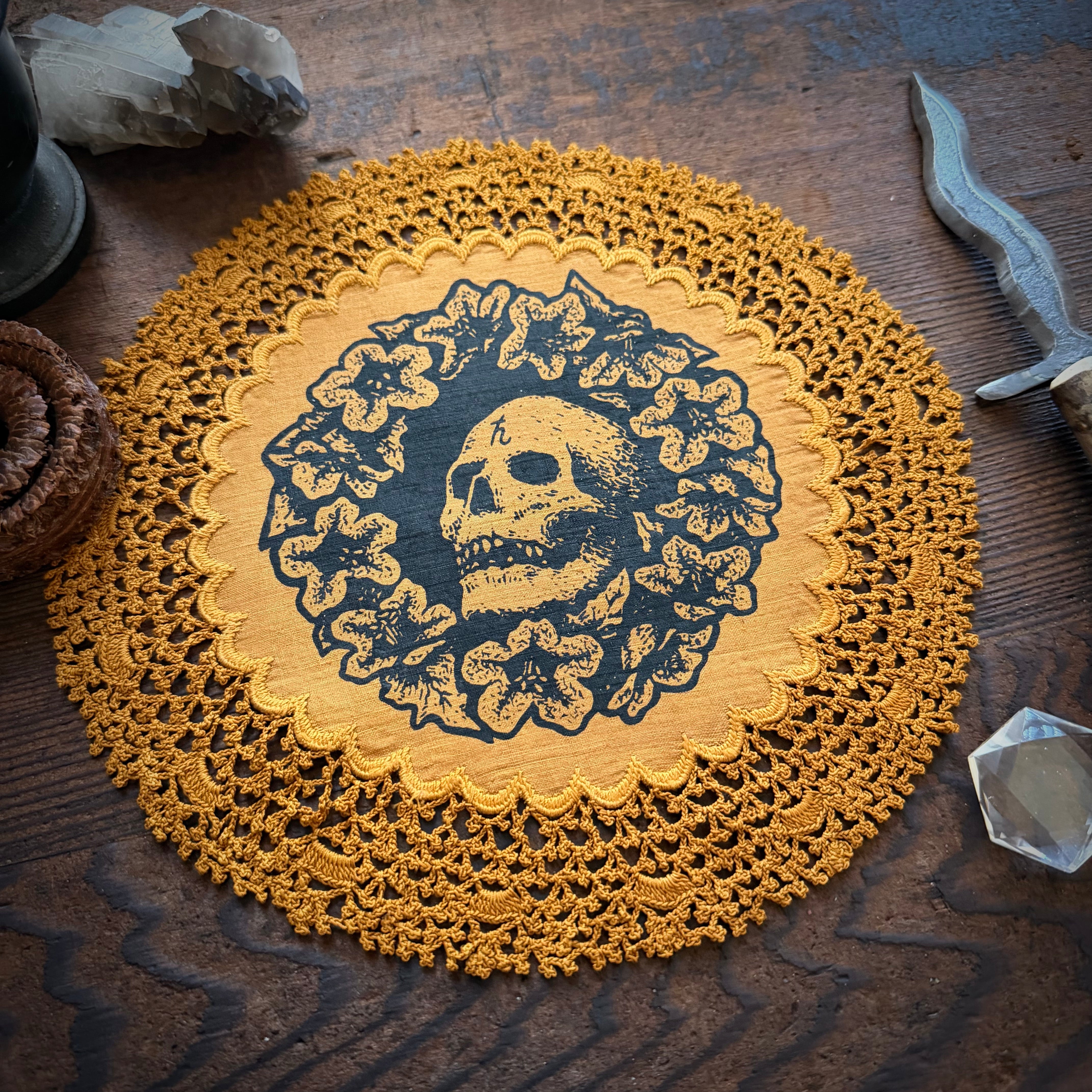 Henbane altar cloth in Goldenrod, limited edition