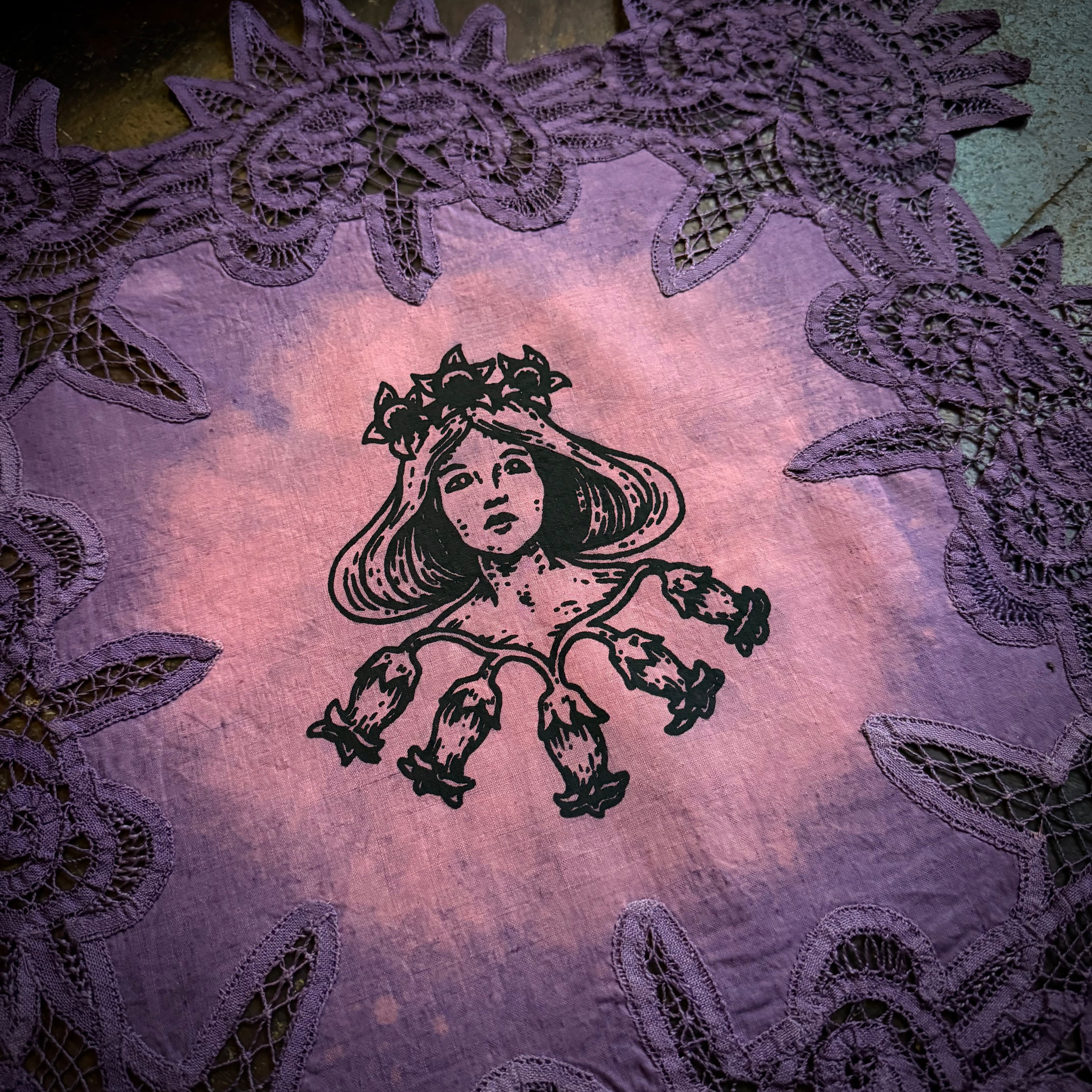 Lady Belladonna altar cloth in Nightshade, one-of-a-kind