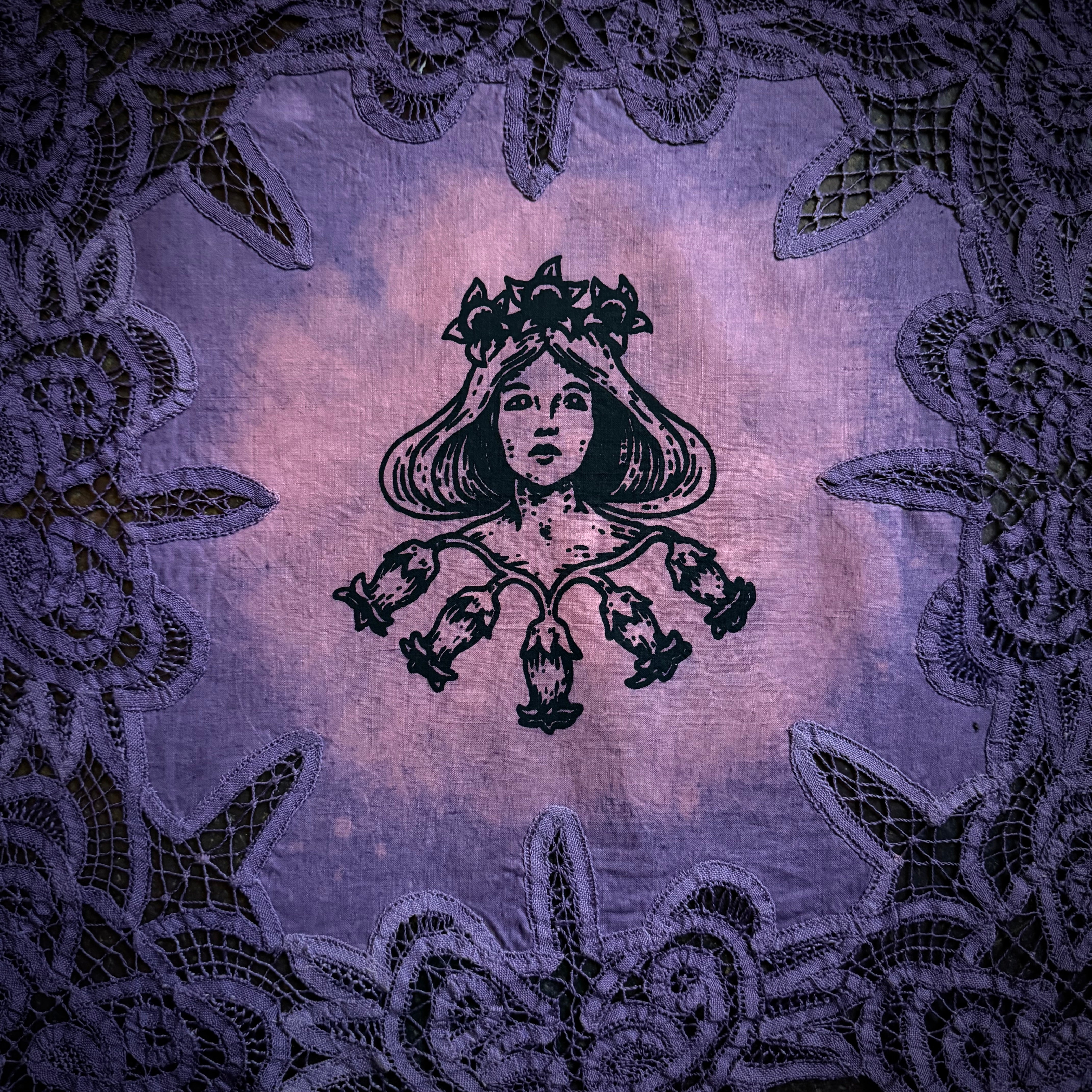 Lady Belladonna altar cloth in Nightshade, one-of-a-kind