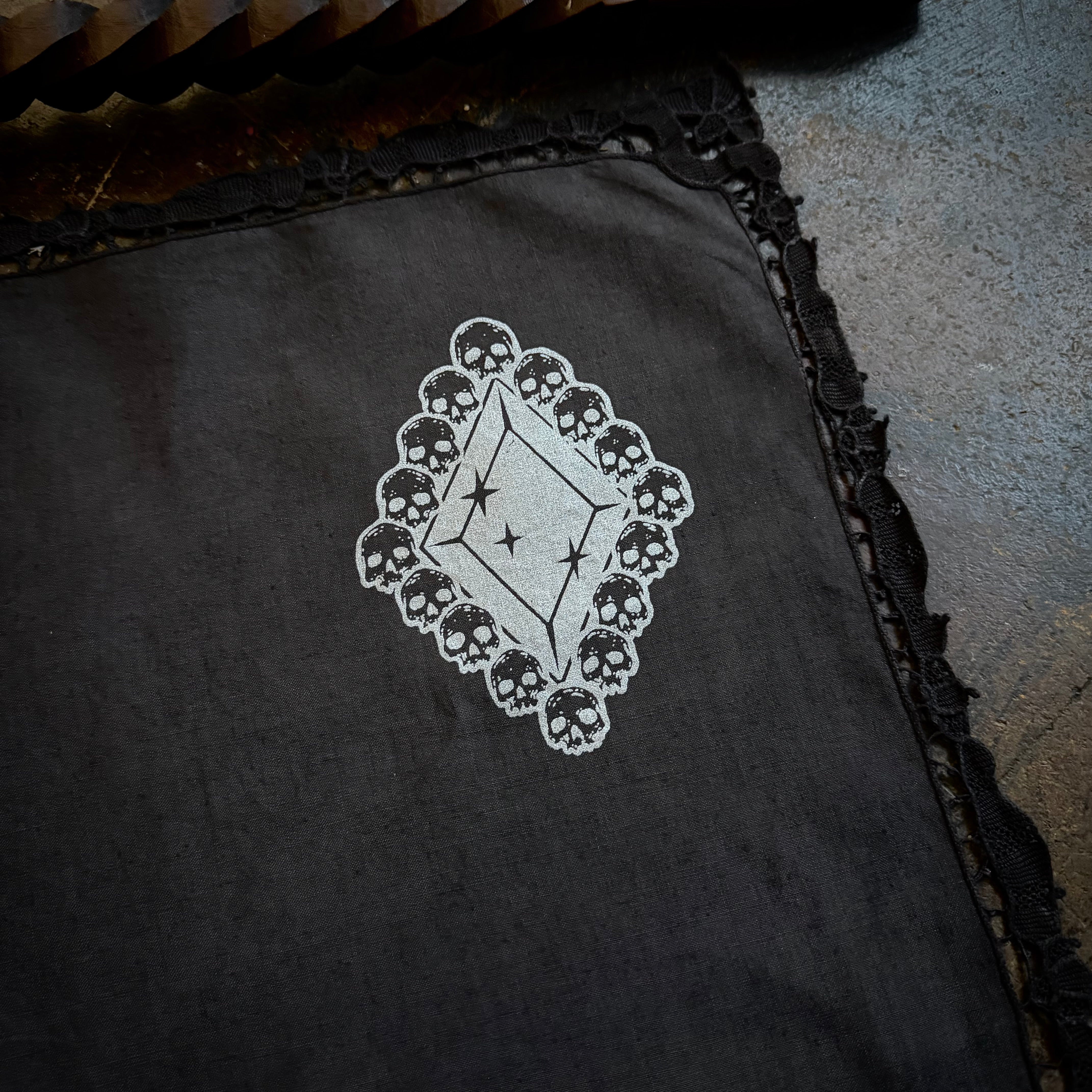 Datura Diamond altar cloth in Black, limited edition