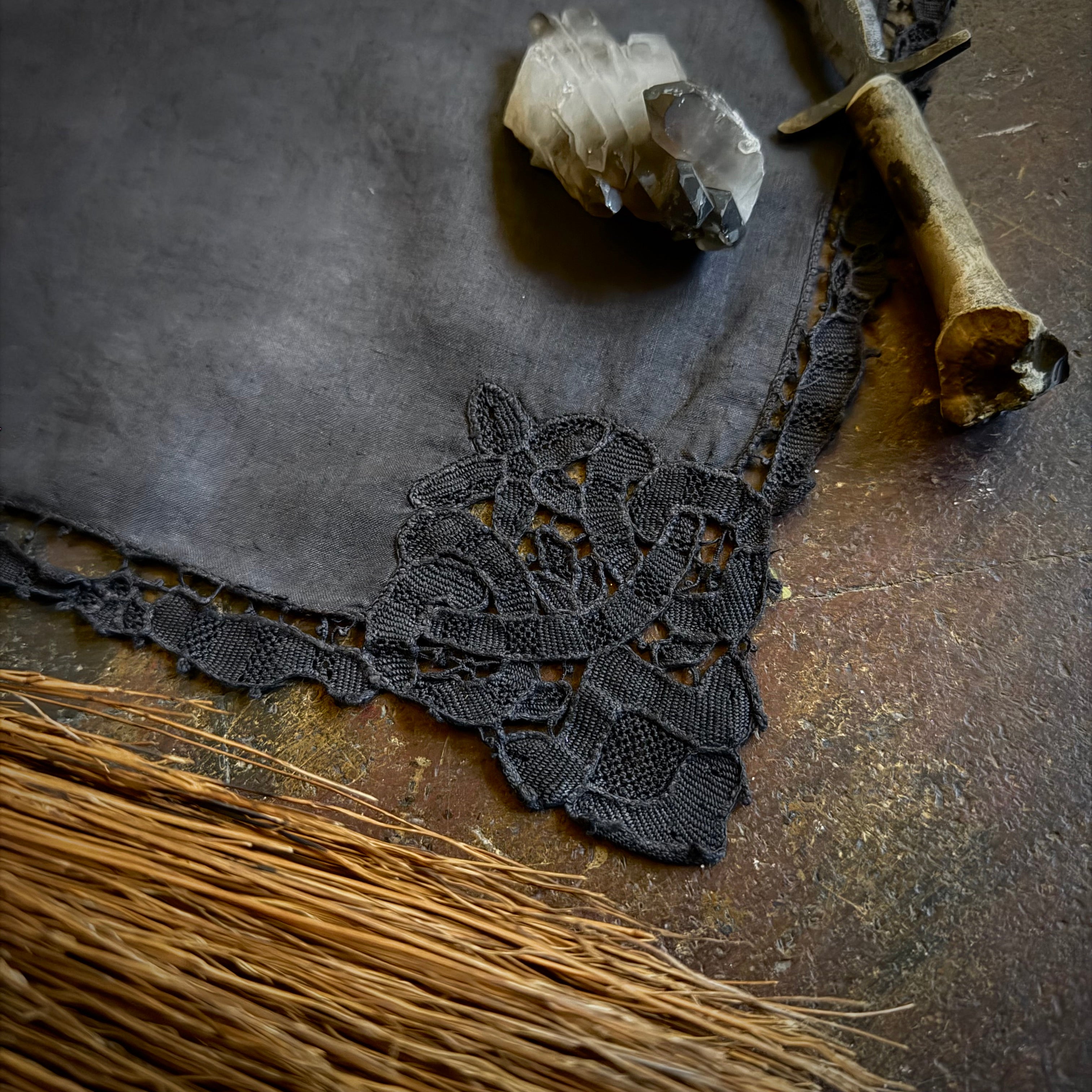 Datura Diamond altar cloth in Black, limited edition