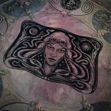 Starspell large altar oval cloth in Purple Storm, one-of-a-kind
