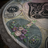Starspell large altar oval cloth in Purple Storm, one-of-a-kind