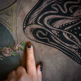 Starspell large altar oval cloth in Purple Storm, one-of-a-kind