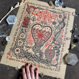 Drink Heartily screen print, first printing, limited edition on tan paper