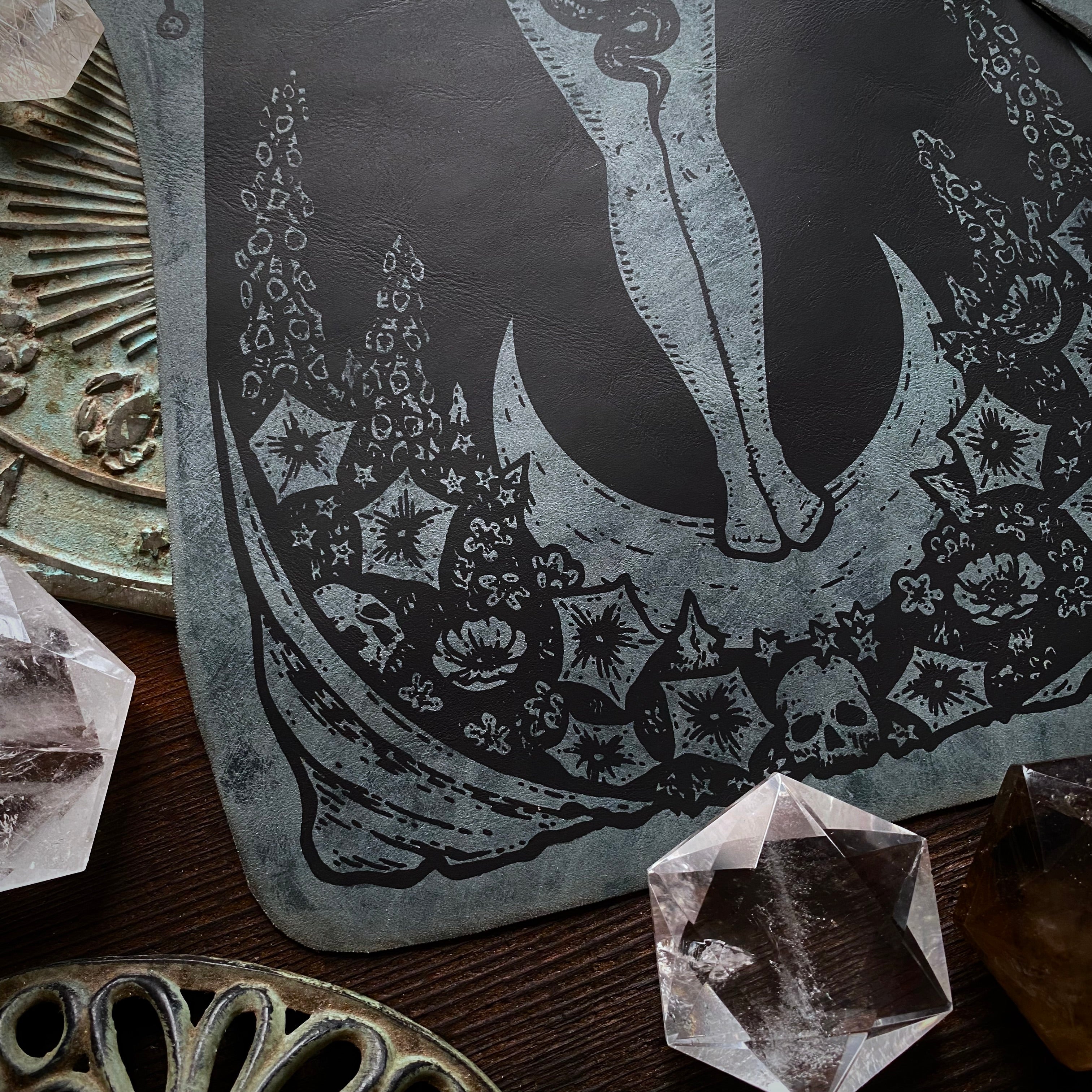 Hecate's Garden leather patch and altar cloth