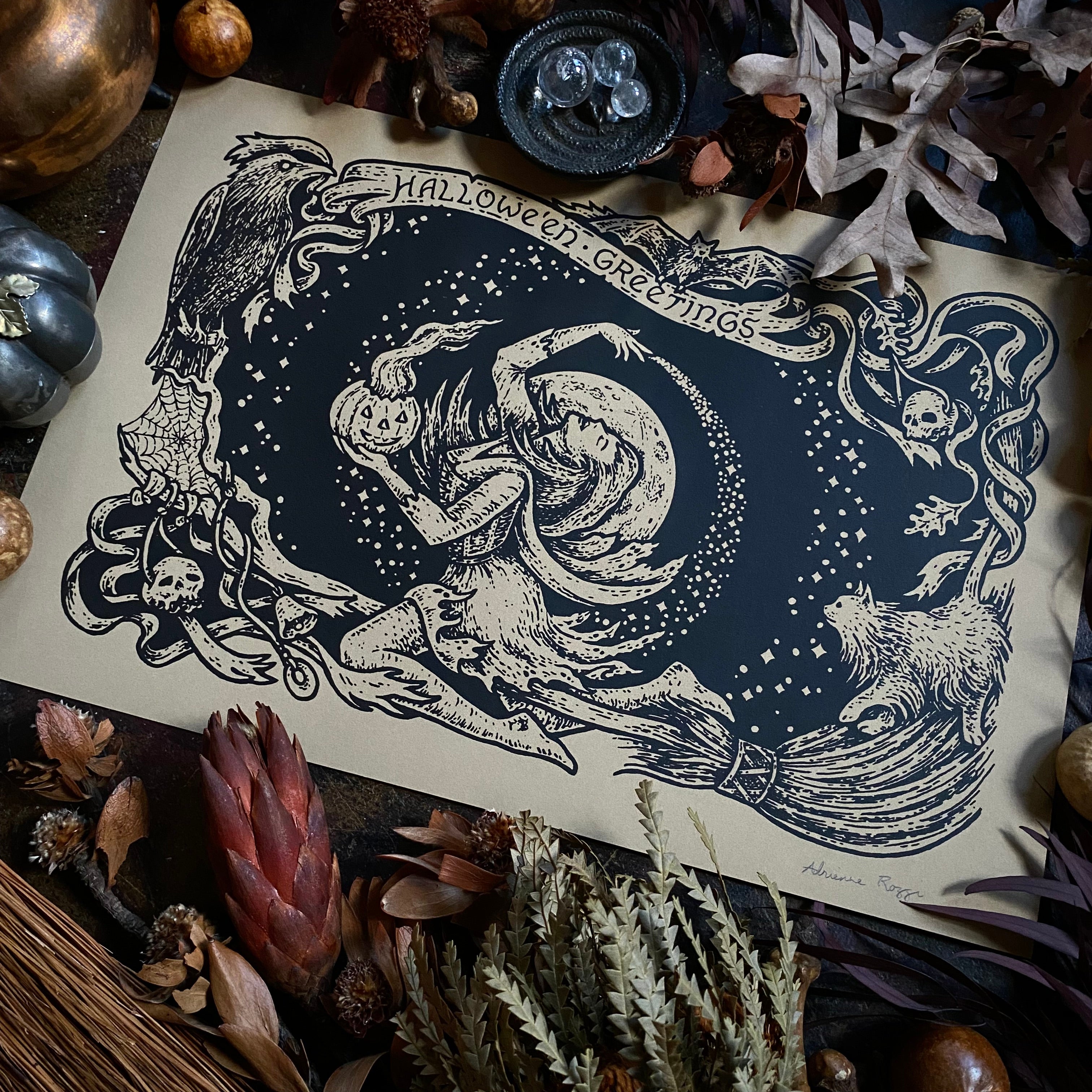 Hallowe'en Greetings screen print