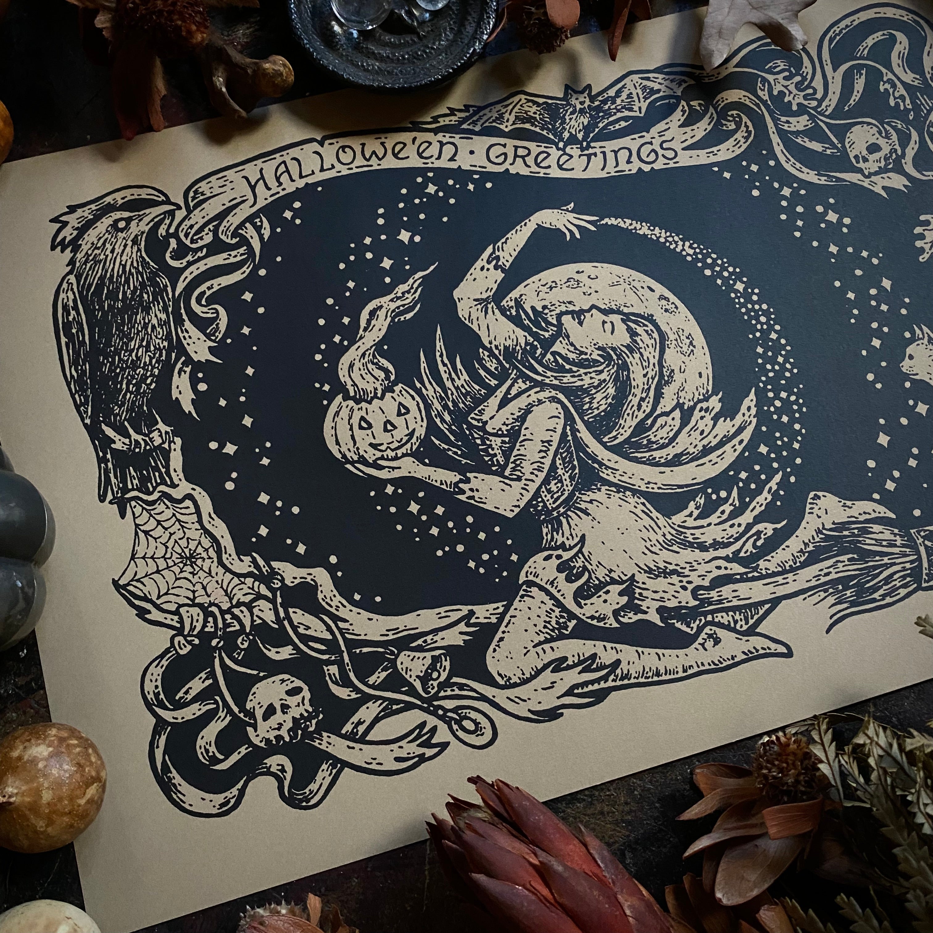 Hallowe'en Greetings screen print