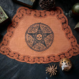 2nd. The Woven Pentagram altar cloth in Rust, one-of-a-kind