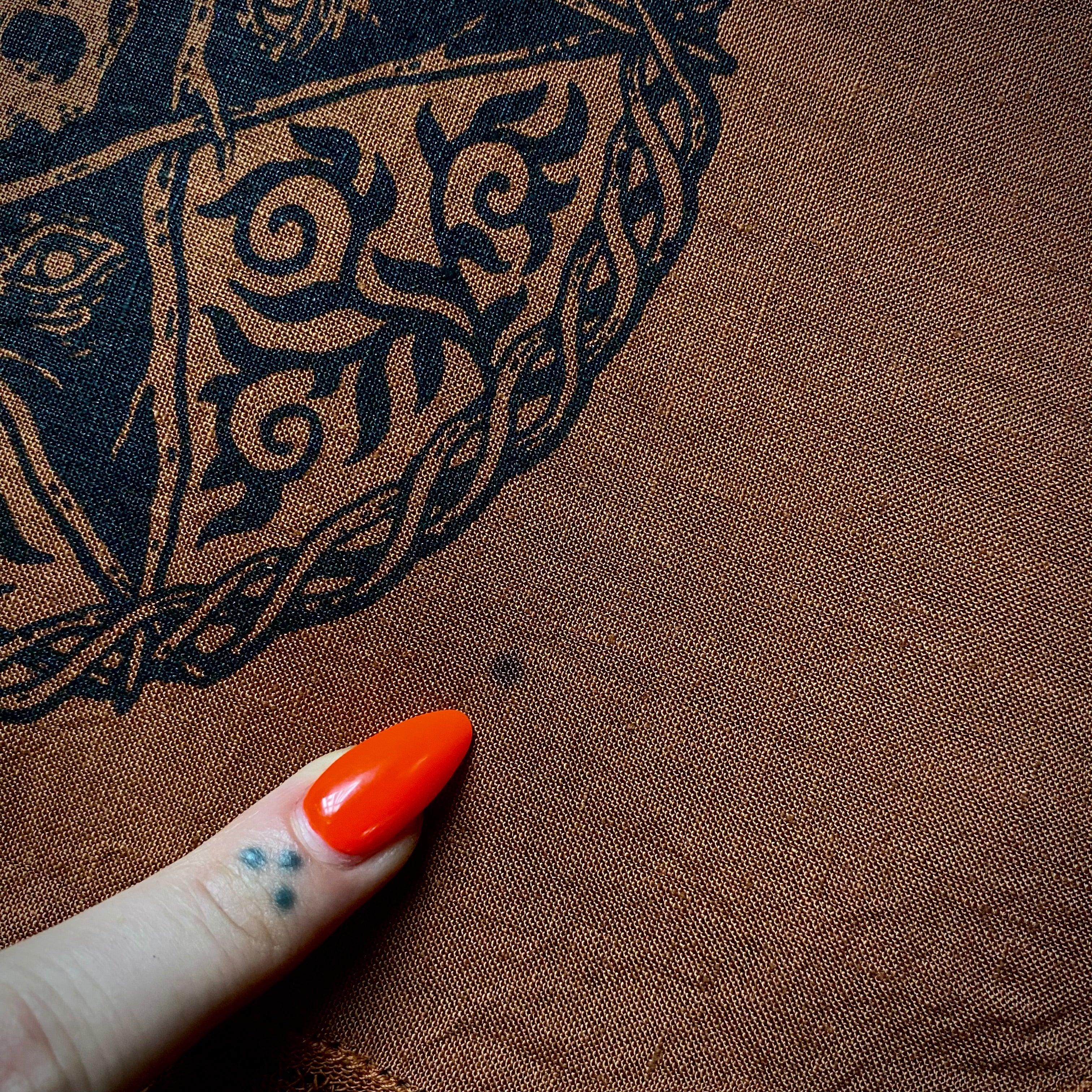 2nd. The Woven Pentagram altar cloth in Rust, one-of-a-kind