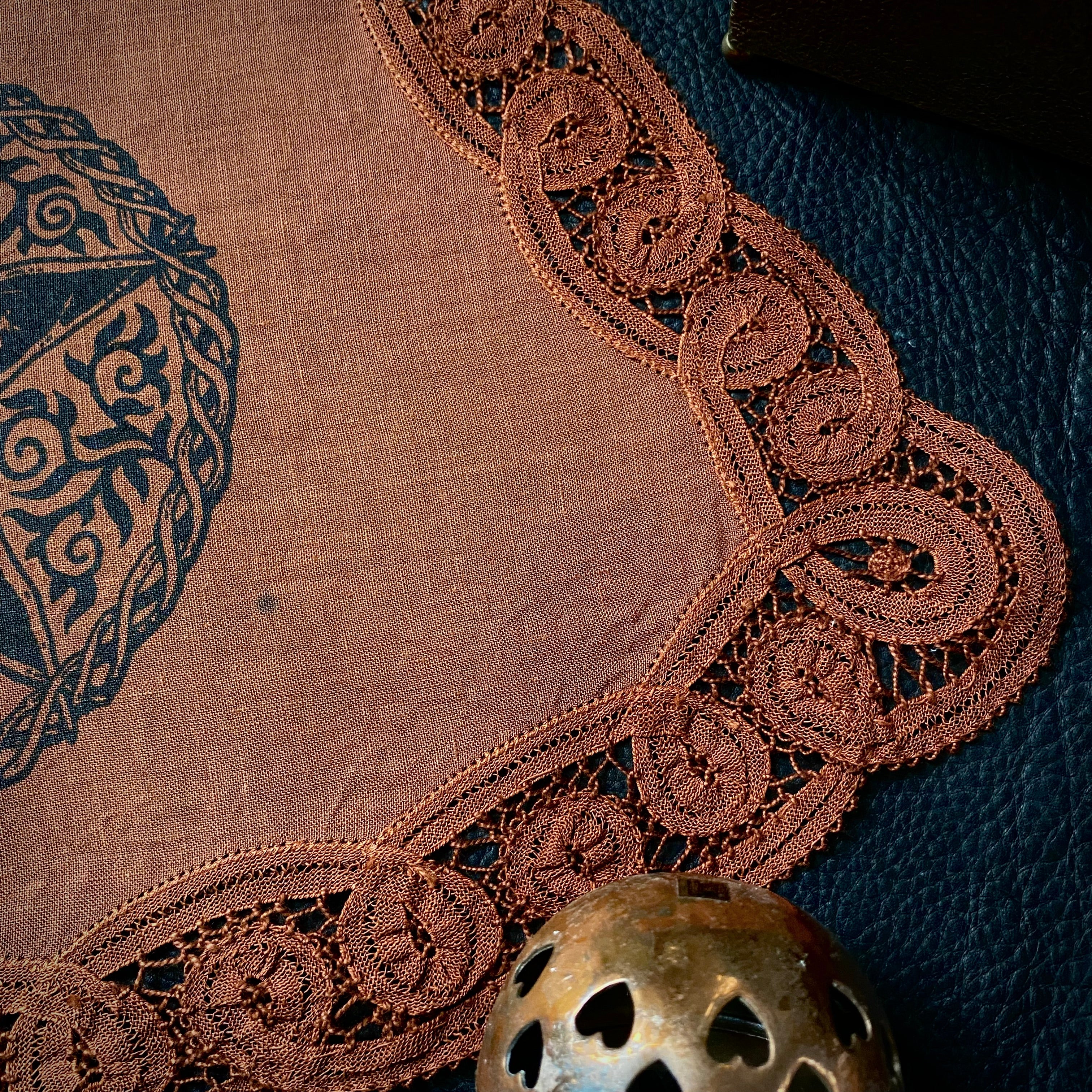 2nd. The Woven Pentagram altar cloth in Rust, one-of-a-kind