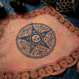 The Woven Pentagram altar cloth in Autumn Leaves, one-of-a-kind