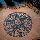 The Woven Pentagram altar cloth in Autumn Leaves, one-of-a-kind