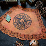 The Woven Pentagram altar cloth in Autumn Leaves, one-of-a-kind