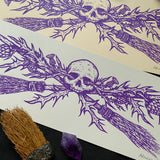 Hexbreaker screen print in Royal Purple