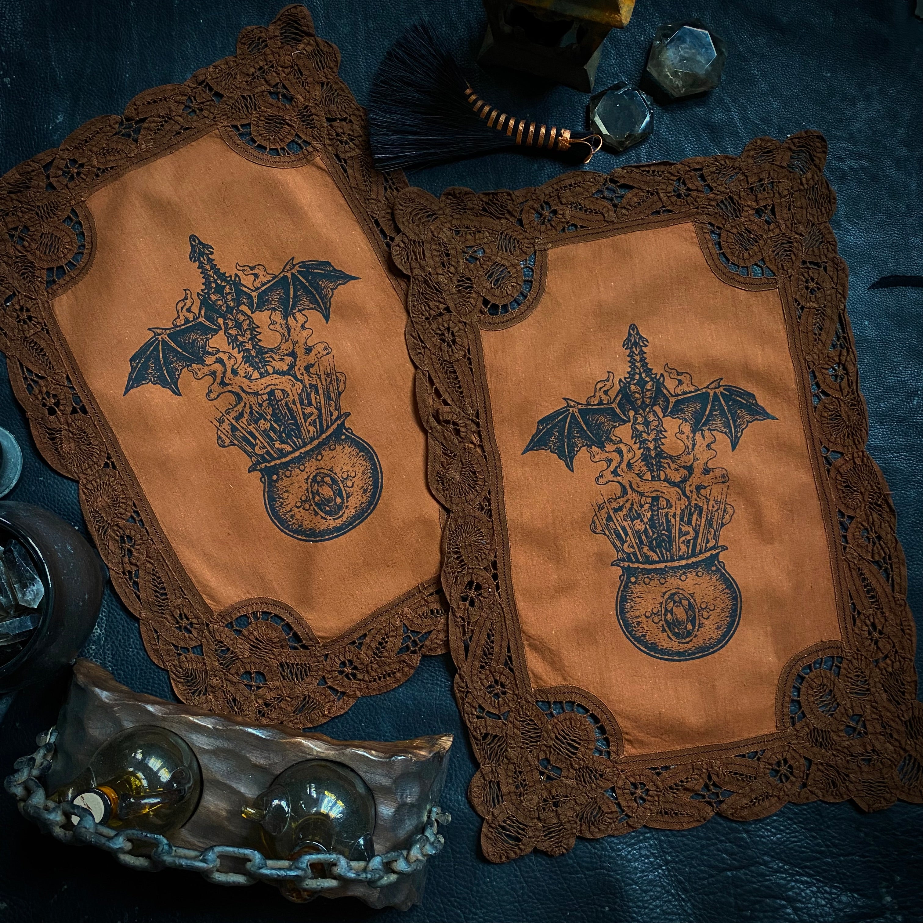 Cauldron Born altar cloth in Pumpkin, limited edition