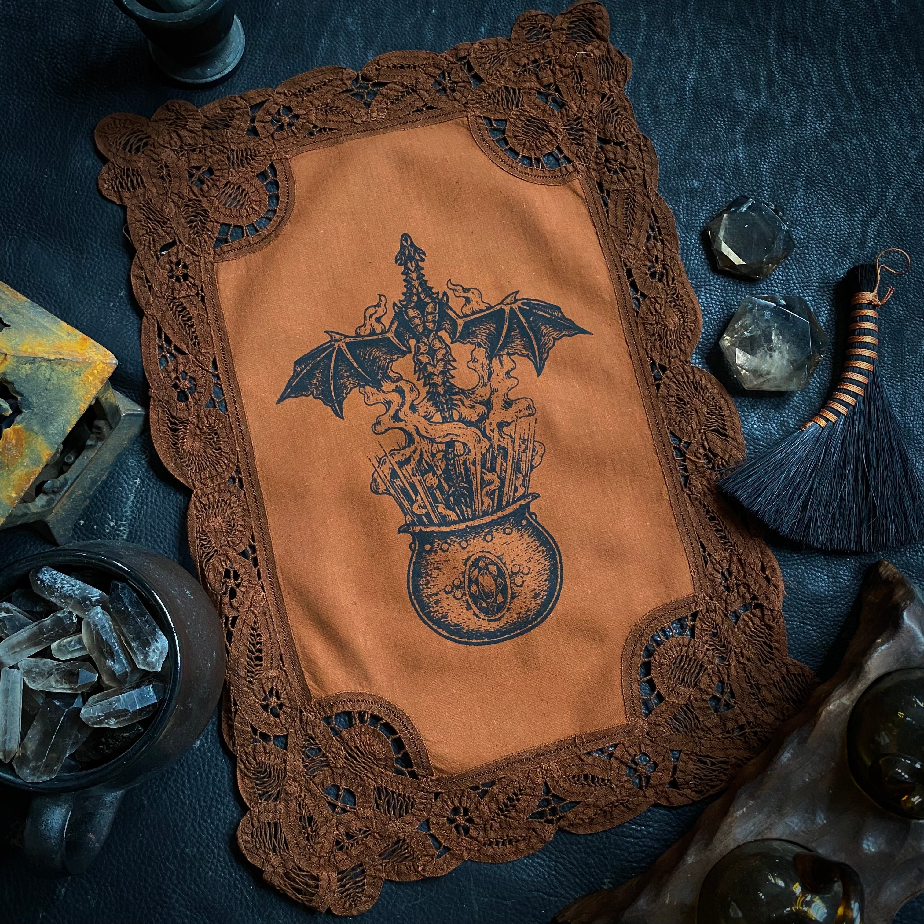 Cauldron Born altar cloth in Pumpkin, limited edition