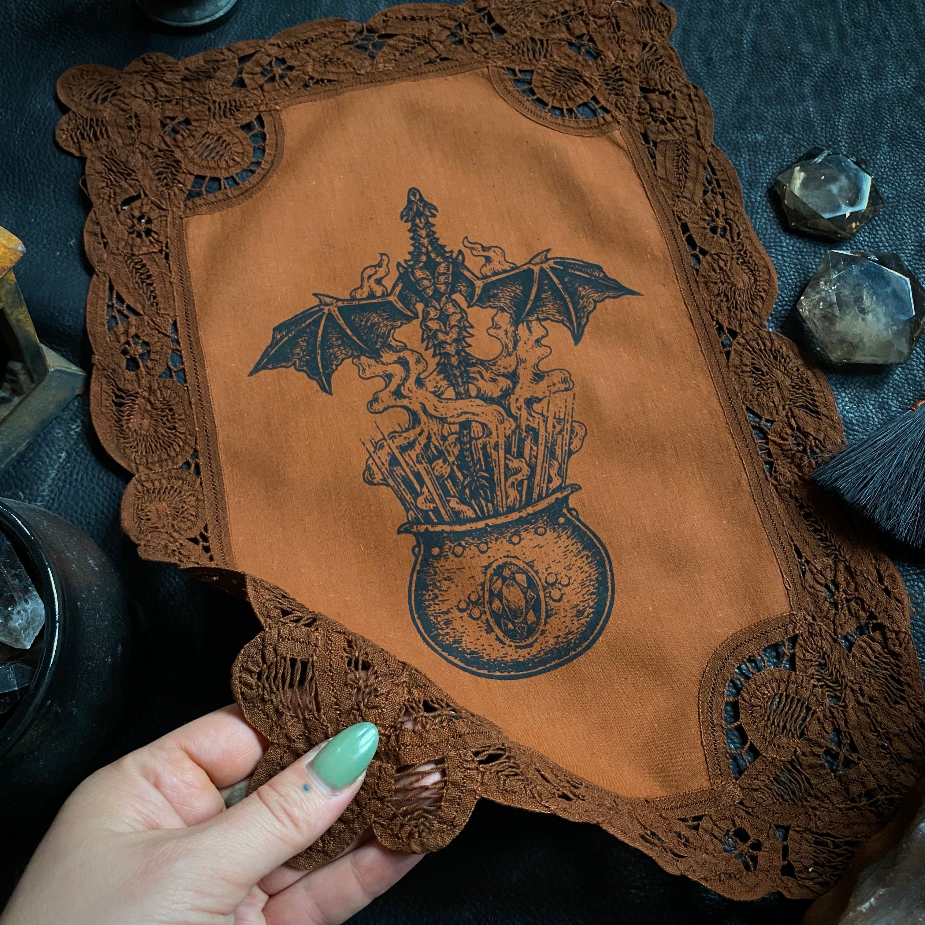 Cauldron Born altar cloth in Pumpkin, limited edition