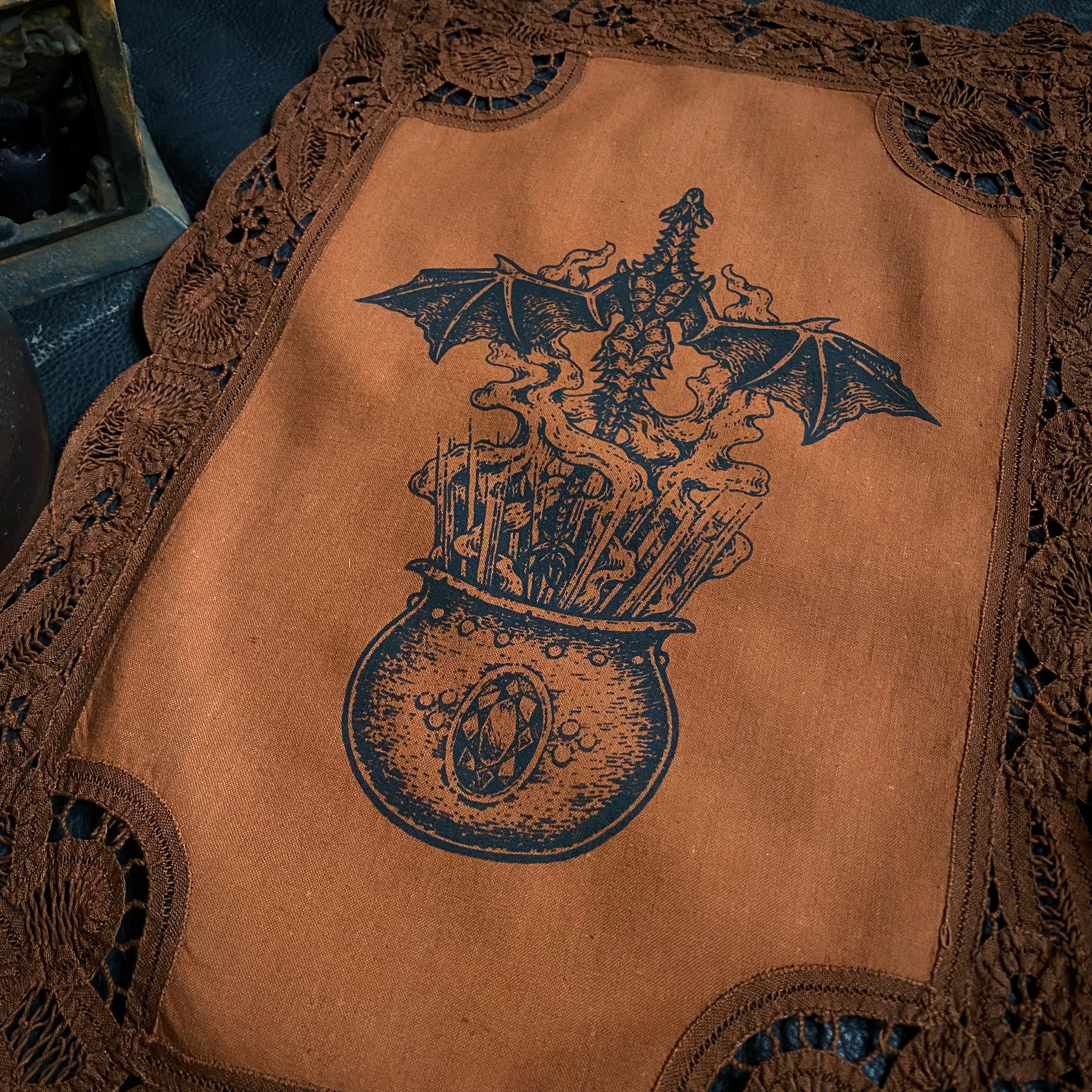 Cauldron Born altar cloth in Pumpkin, limited edition