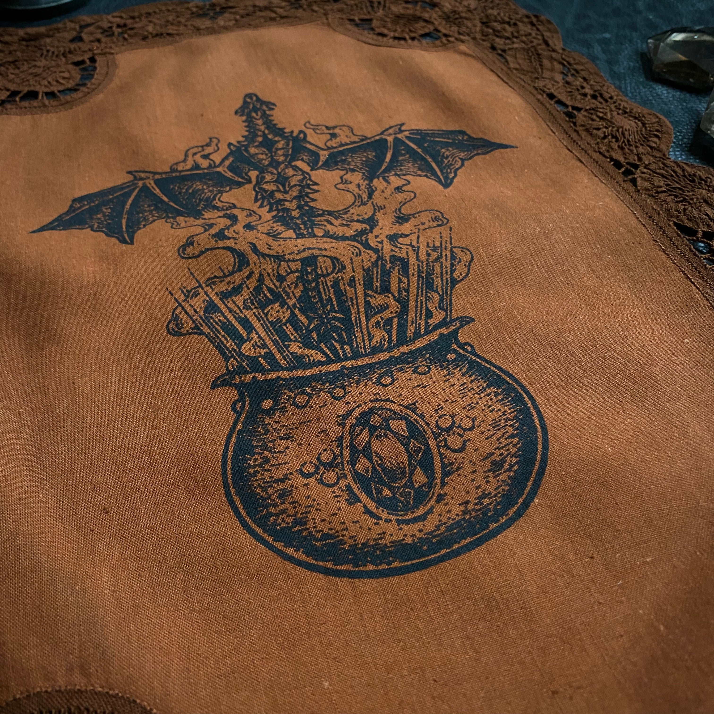 Cauldron Born altar cloth in Pumpkin, limited edition