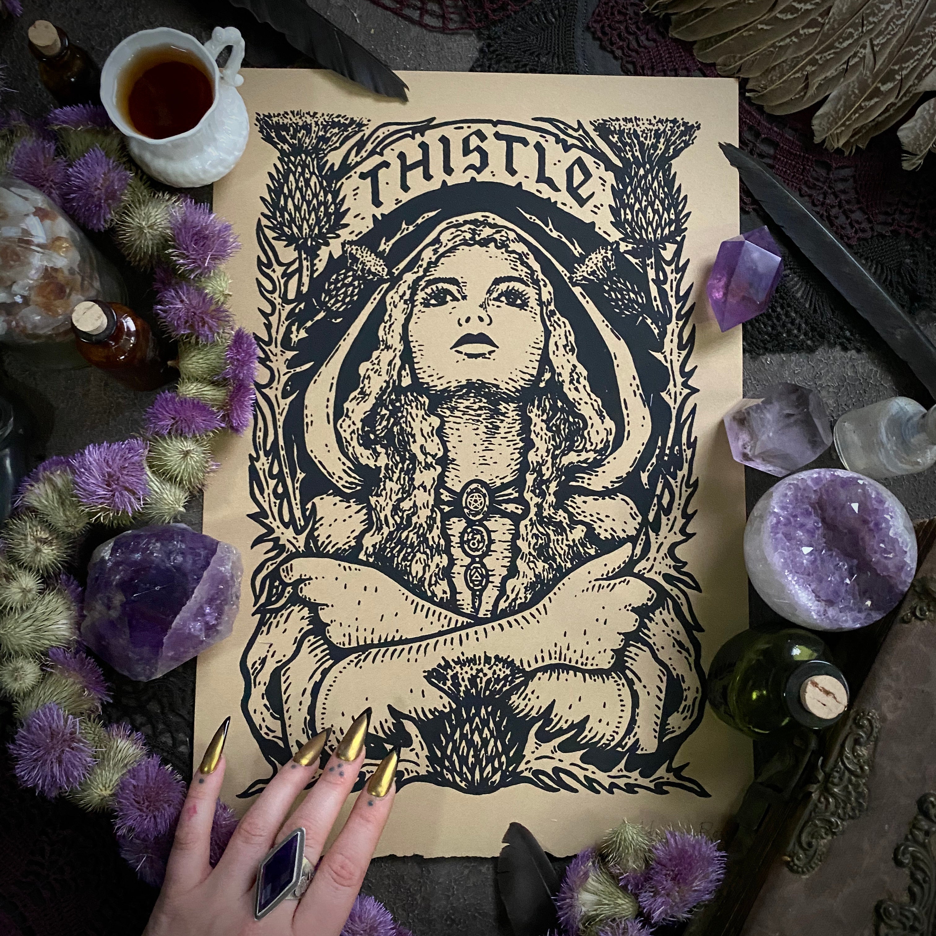 Thistle screen print