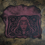 Starspell leather altar cloth in Belladonna, one-of-a-kind