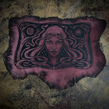 Starspell leather altar cloth in Belladonna, one-of-a-kind