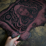 Starspell leather altar cloth in Belladonna, one-of-a-kind