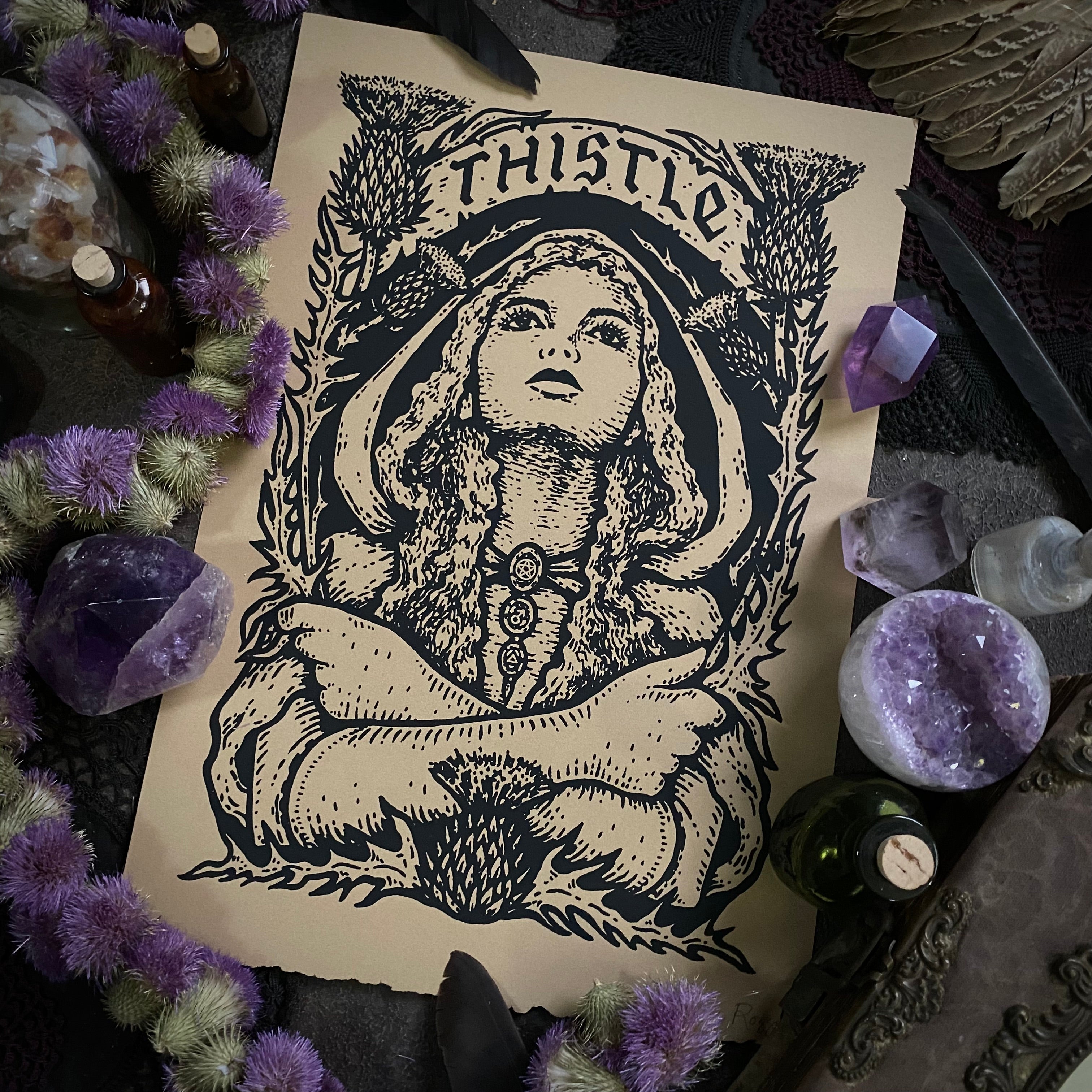Thistle screen print