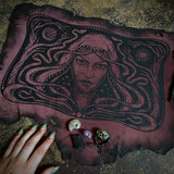 Starspell leather altar cloth in Belladonna, one-of-a-kind