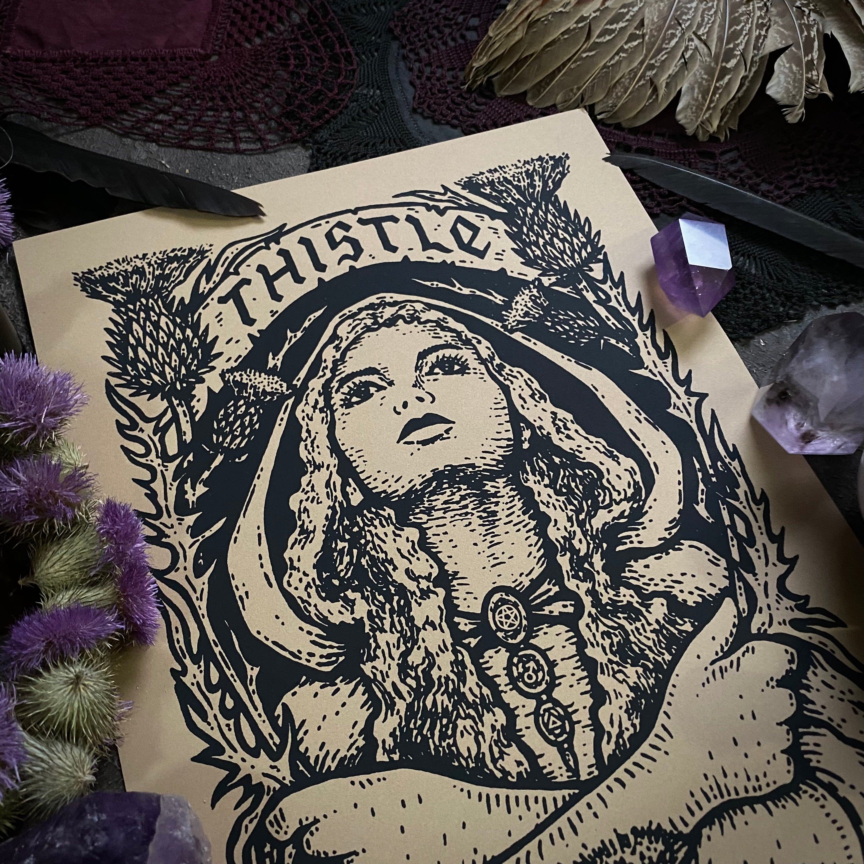 Thistle screen print