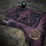 Starspell leather altar cloth in Belladonna, one-of-a-kind