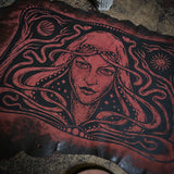 Starspell leather altar cloth in Garnet, one-of-a-kind