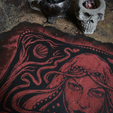 Starspell leather altar cloth #1 in Garnet, one-of-a-kind