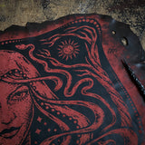 Starspell leather altar cloth #1 in Garnet, one-of-a-kind