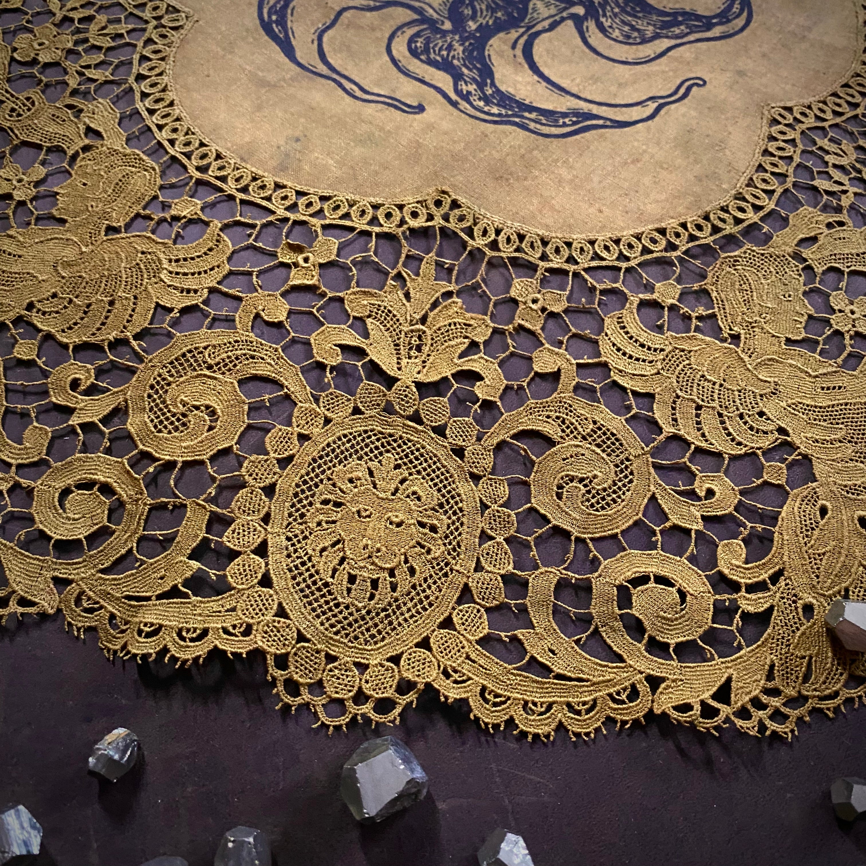 Lady Datura Leo altar cloth in Ochre, one-of-a-kind