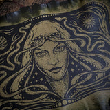 Starspell leather altar cloth in Serpent, one-of-a-kind