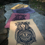 Dragon Empress screen print on handmade paper