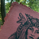 Dragon Empress screen print on handmade paper