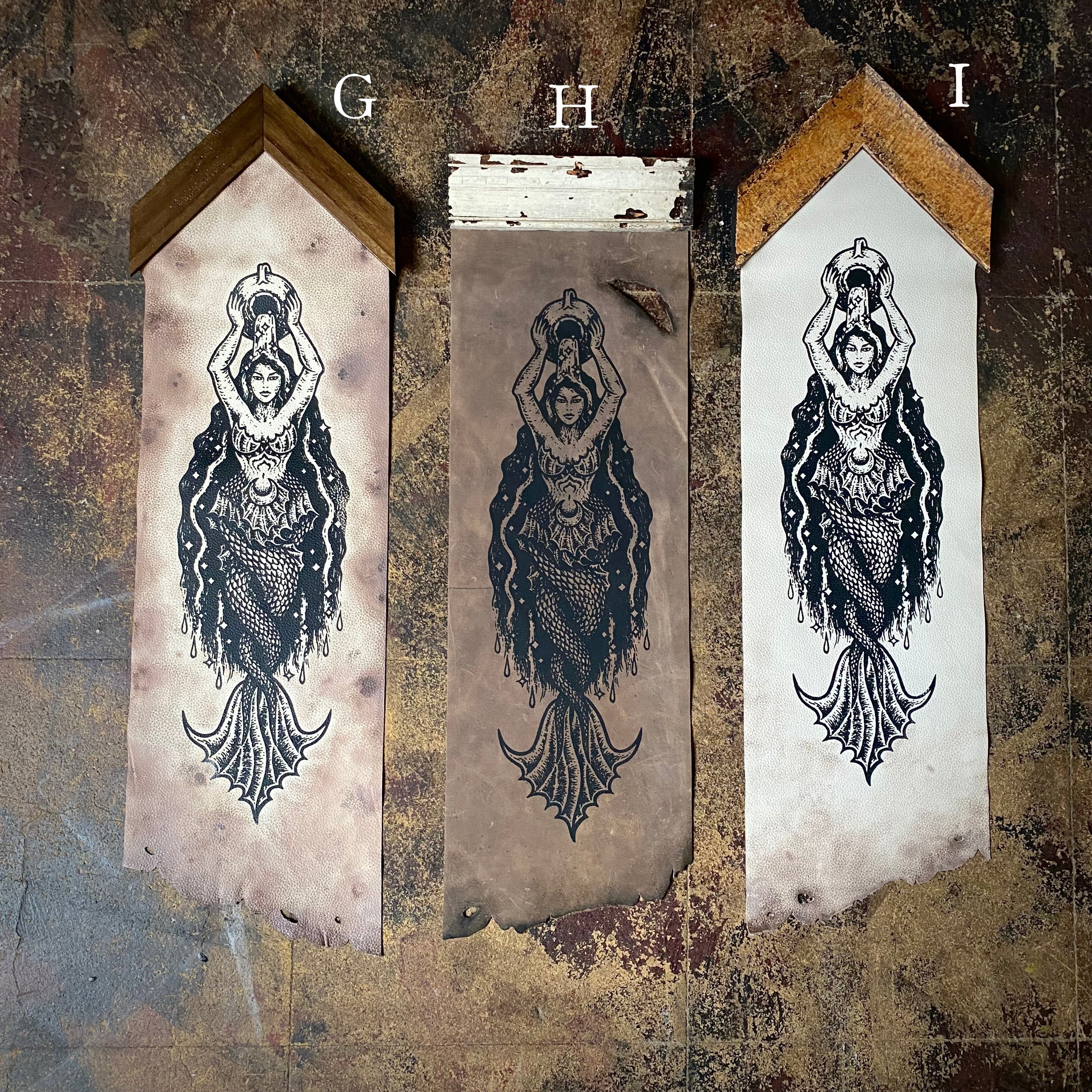 The Sea Nymph leather banner
